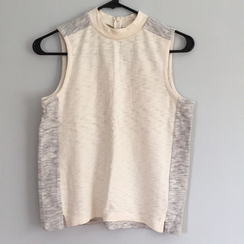 Madewell cream and heather grey tank NWT